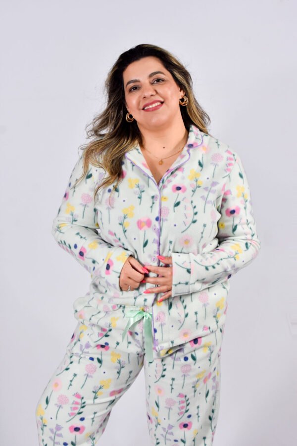 Pijama Feminino Inverno Blusa E Calça Soft Estampado - 2095 - Imagem 3
