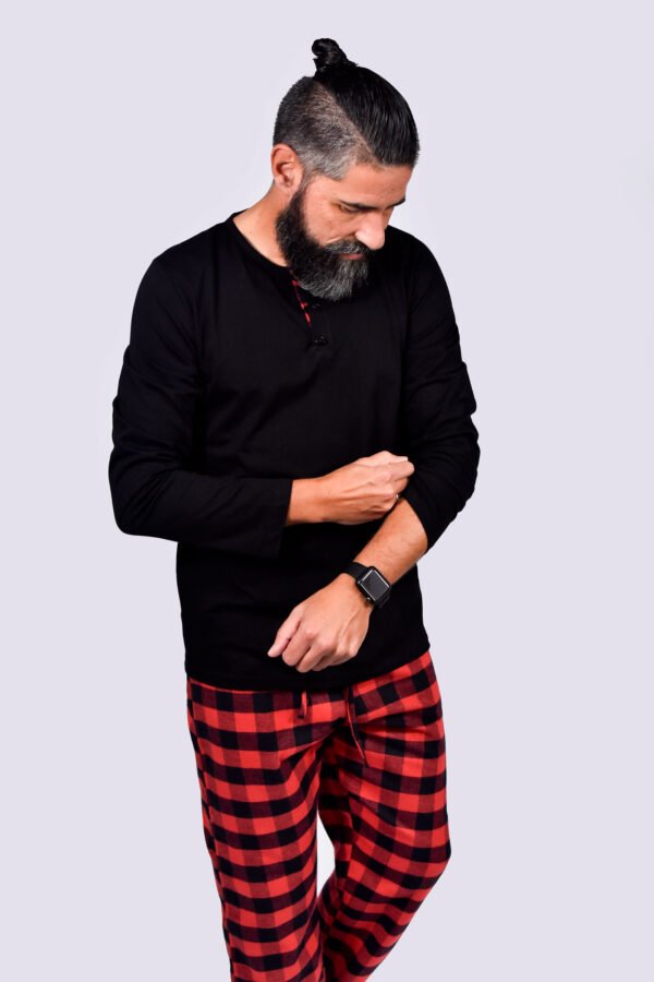 Pijama Masculino Blusa Malha E Calça Flanela Xadrez-2007 - Imagem 14