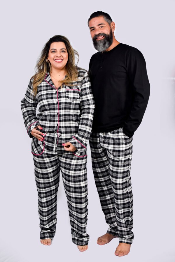 Pijama Masculino Blusa Malha E Calça Flanela Xadrez-2007 - Imagem 27