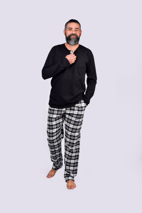 Pijama Masculino Blusa Malha E Calça Flanela Xadrez-2007 - Imagem 28