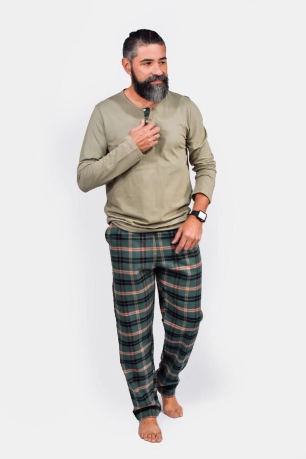 Pijama Masculino Blusa Malha E Calça Flanela Xadrez-2007 - Imagem 24