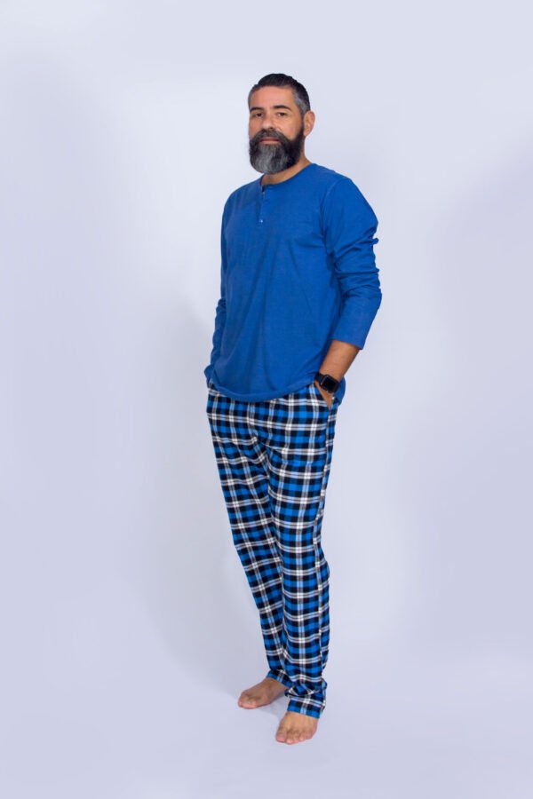 Pijama Masculino Blusa Malha E Calça Flanela Xadrez-2007 - Imagem 17