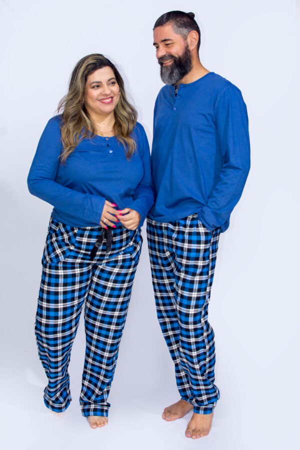 Pijama Masculino Blusa Malha E Calça Flanela Xadrez-2007 - Imagem 19