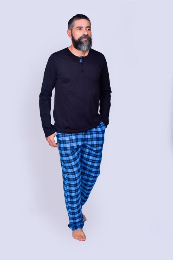 Pijama Masculino Blusa Malha E Calça Flanela Xadrez-2007 - Imagem 16