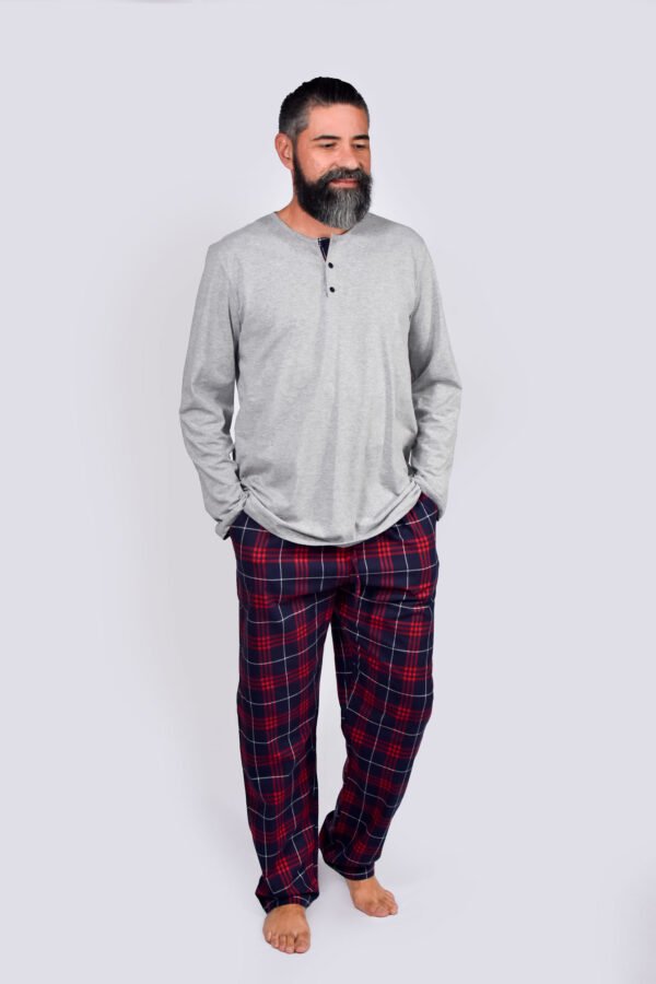 Pijama Masculino Blusa Malha E Calça Flanela Xadrez-2007 - Imagem 20