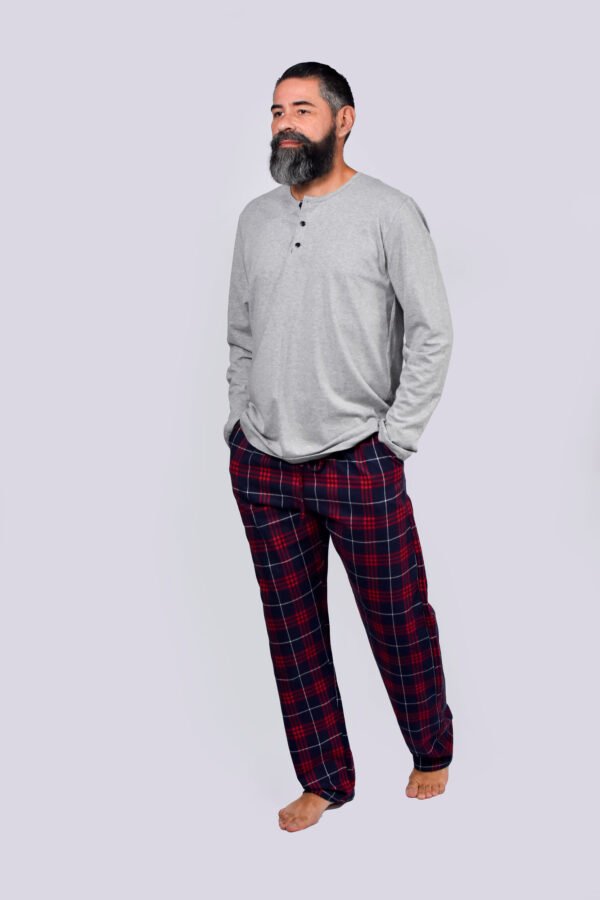 Pijama Masculino Blusa Malha E Calça Flanela Xadrez-2007 - Imagem 22