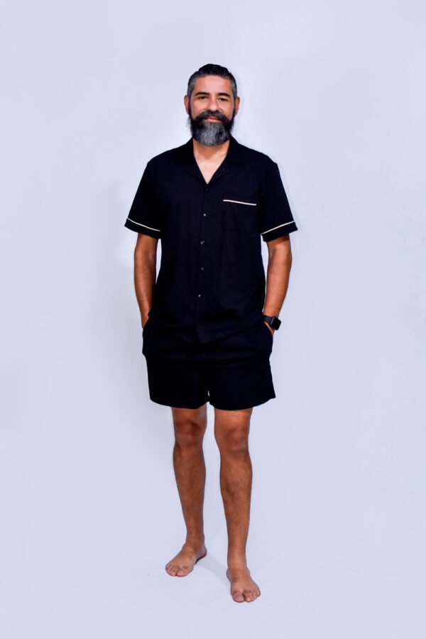 Pijama Masculino Curto de Malha Estilo Americano -2079