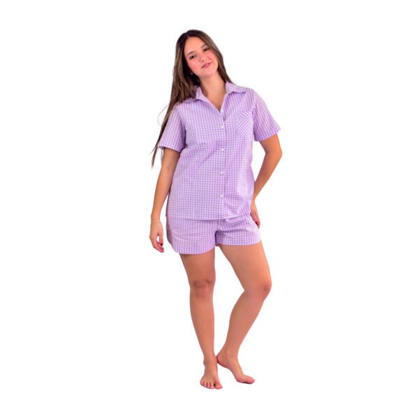 Pijama Bumabei Americano Curto Tricoline 3 peças - 2088 - Imagem 2