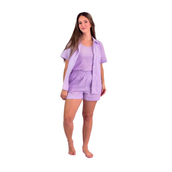 Pijama Bumabei Americano Curto Tricoline 3 peças - 2088