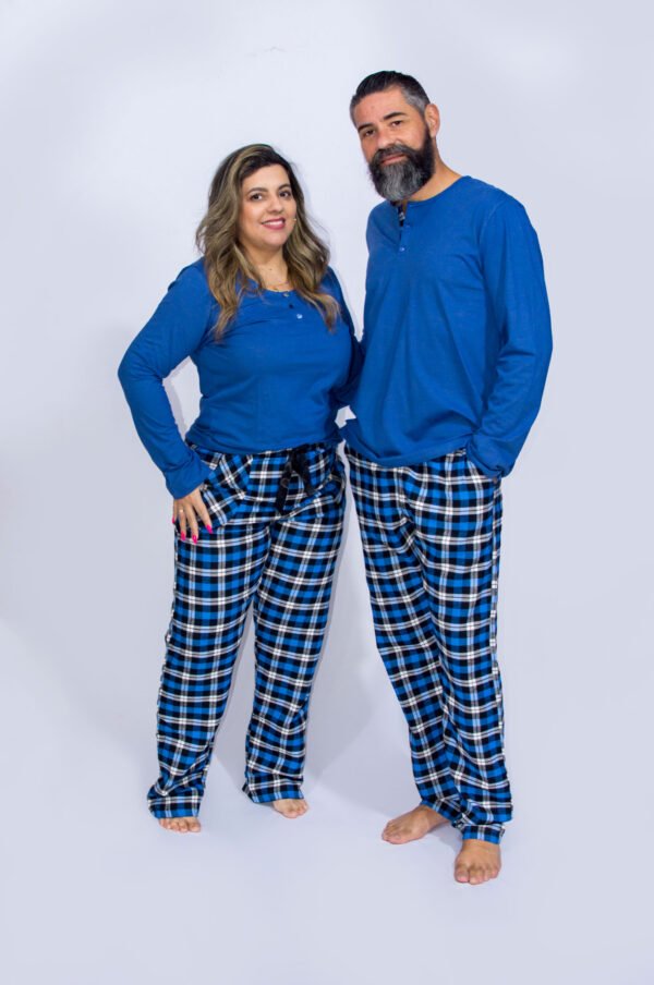 Pijama Feminino Inverno Blusa Malha E Calça Flanela - 2006 - Imagem 3