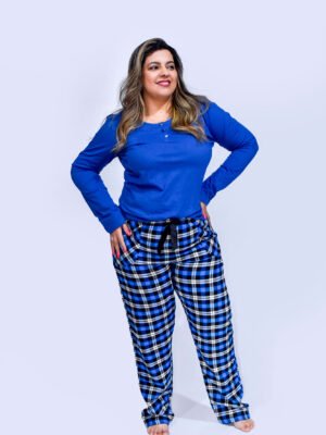 Pijama Feminino Inverno Blusa Malha E Calça Flanela – 2006