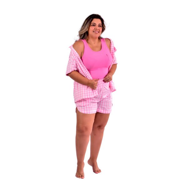 Pijama Bumabei Americano Curto Tricoline 3 peças - 2088 - Imagem 36