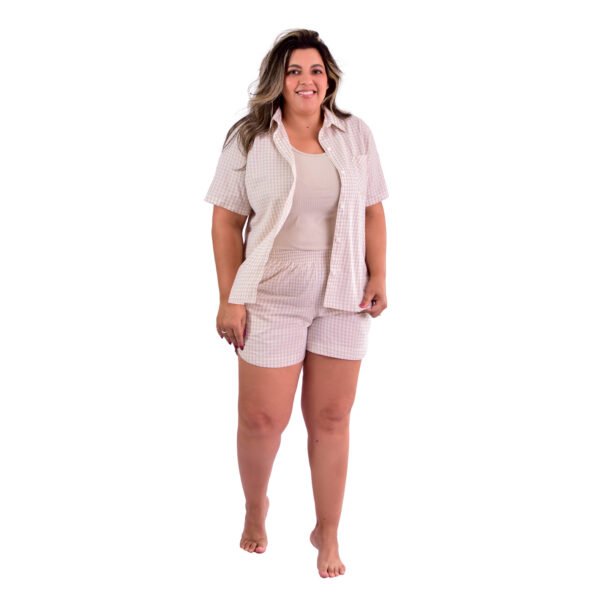 Pijama Bumabei Americano Curto Tricoline 3 peças - 2088 - Imagem 39