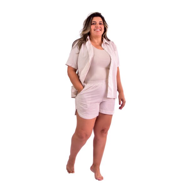 Pijama Bumabei Americano Curto Tricoline 3 peças - 2088 - Imagem 40