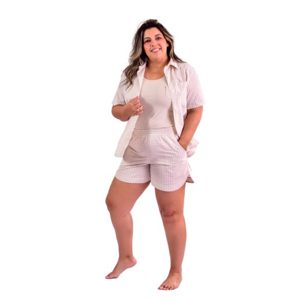 Pijama Bumabei Americano Curto Tricoline 3 peças - 2088 - Imagem 42