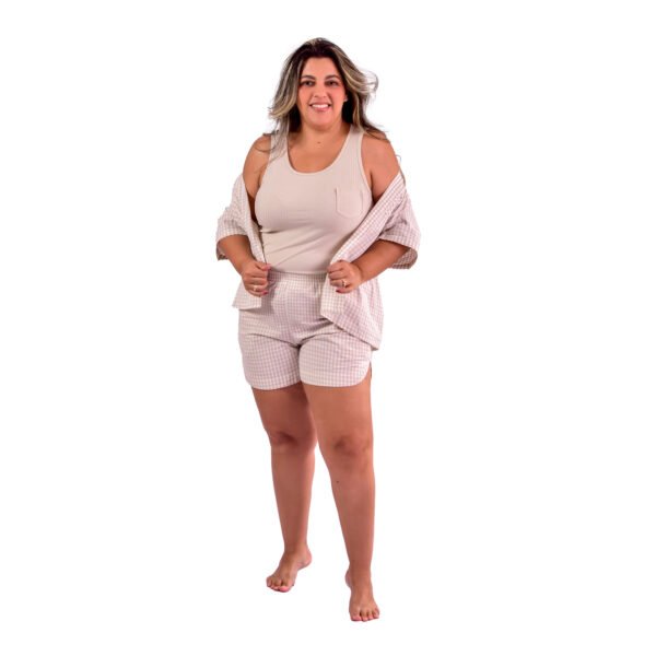 Pijama Bumabei Americano Curto Tricoline 3 peças - 2088 - Imagem 46