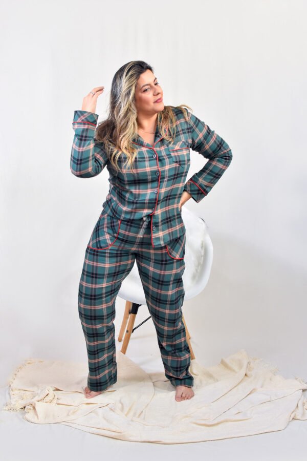 Pijama Feminino Bumabei  Americano Inverno Flanela - 2090 - Imagem 2