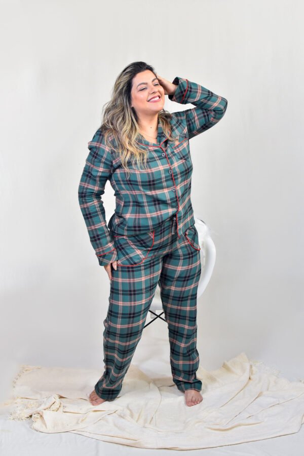 Pijama Feminino Bumabei  Americano Inverno Flanela - 2090 - Imagem 14