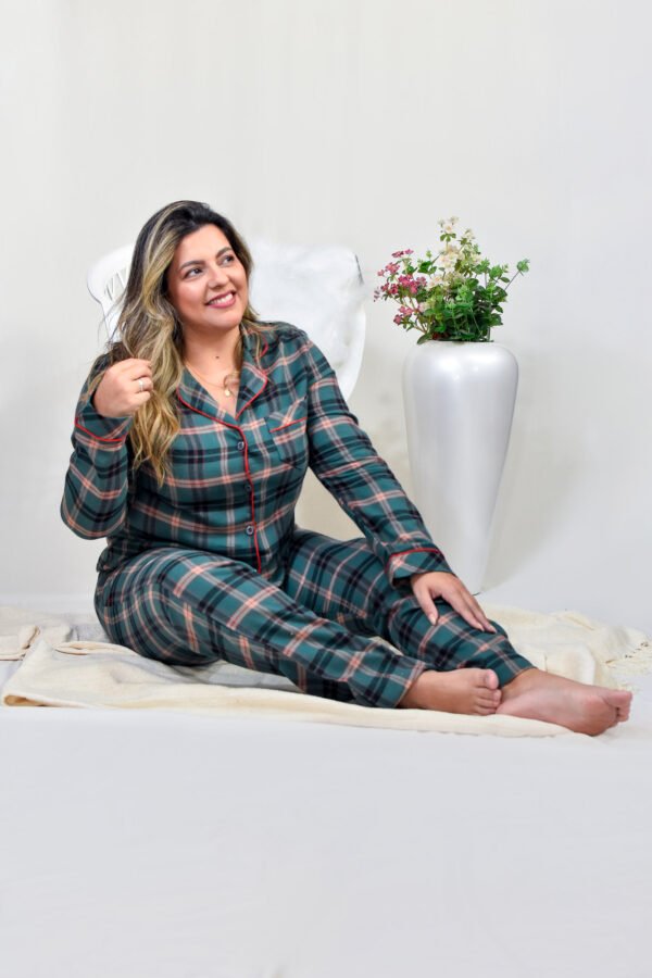 Pijama Feminino Bumabei  Americano Inverno Flanela - 2090 - Imagem 16