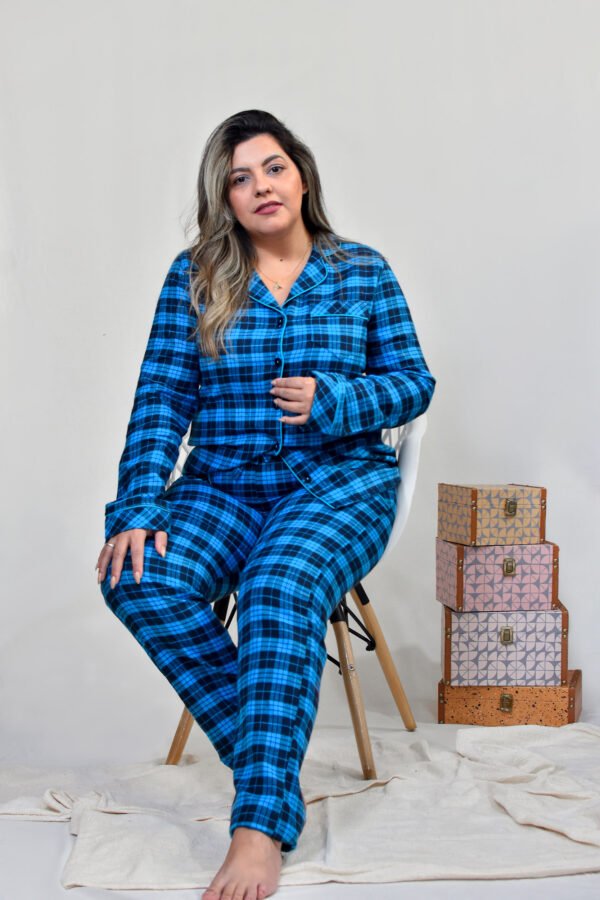 Pijama Feminino Bumabei  Americano Inverno Flanela - 2090 - Imagem 5