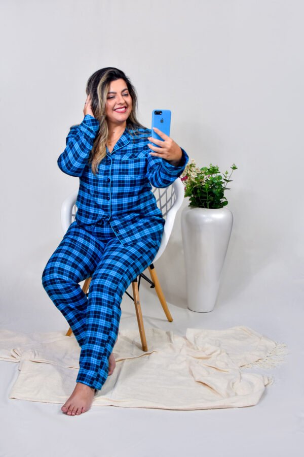 Pijama Feminino Bumabei  Americano Inverno Flanela - 2090 - Imagem 4