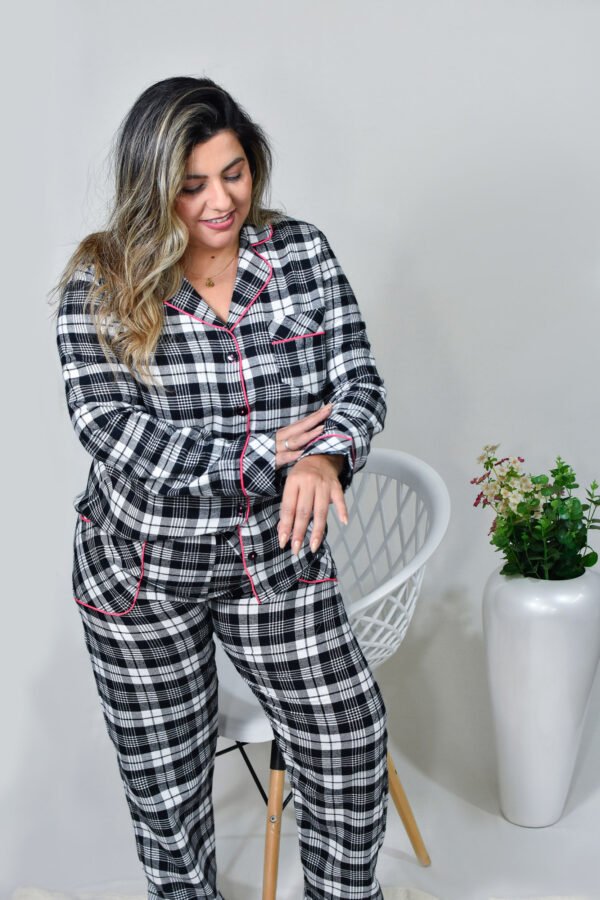 Pijama Feminino Bumabei  Americano Inverno Flanela - 2090 - Imagem 23