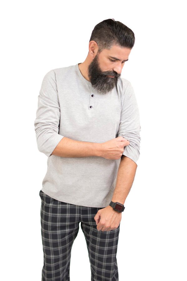 Pijama Masculino Blusa Malha E Calça Flanela Xadrez-2007 - Imagem 5