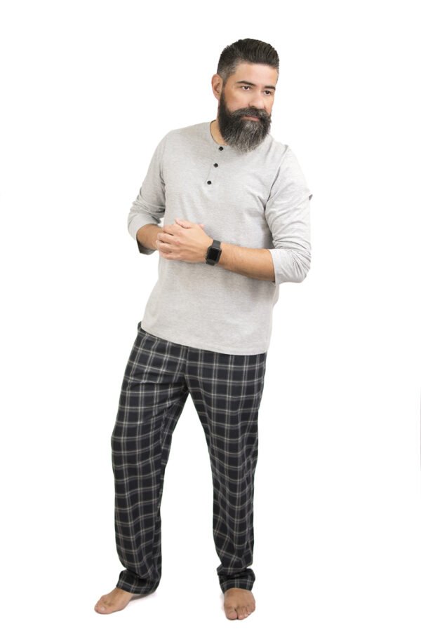 Pijama Masculino Blusa Malha E Calça Flanela Xadrez-2007