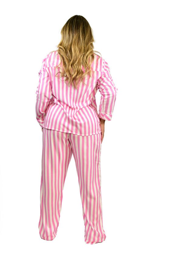 Pijama Bumabei Americano Viscose  Listrado Rosa - 2054 - Imagem 5