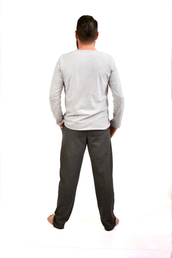 Pijama Masculino Blusa Malha E Calça Flanela Xadrez-2007 - Imagem 7