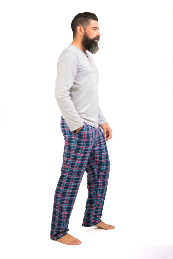 Pijama Masculino Blusa Malha E Calça Flanela Xadrez-2007 - Imagem 11