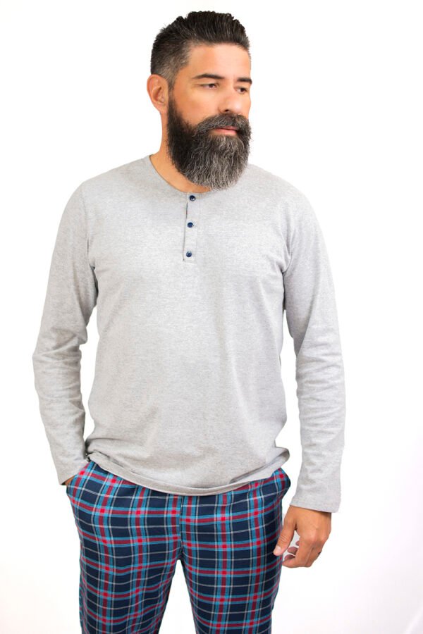 Pijama Masculino Blusa Malha E Calça Flanela Xadrez-2007 - Imagem 10