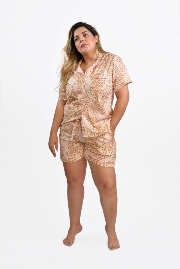 Pijama Bumabei Americano Algodão Animal Print Bege - 2034