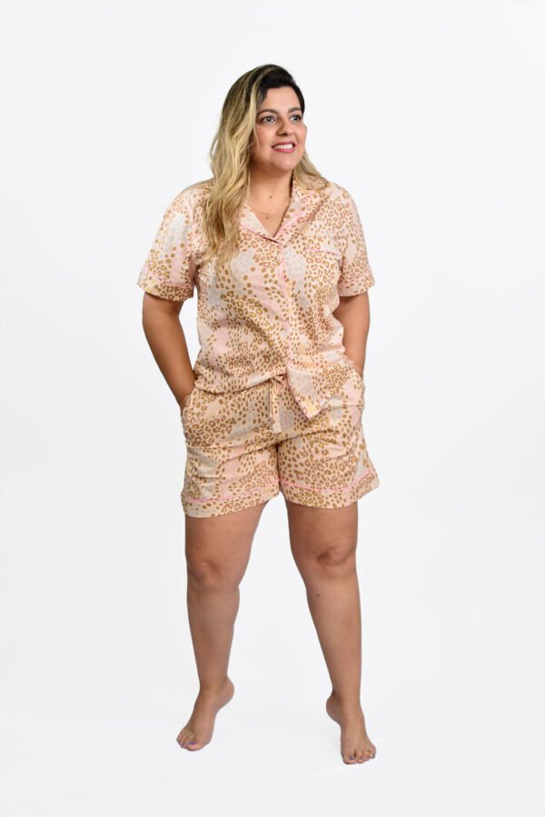 Pijama Bumabei Americano Algodão Animal Print Bege - 2034 - Imagem 3