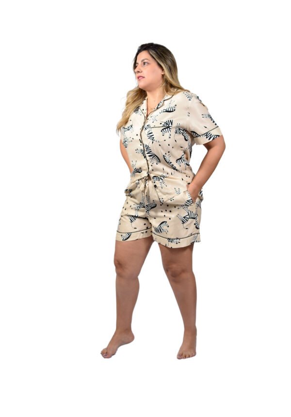 Pijama Bumabei Americano Rayon Zebra Pérola - 2076 - Imagem 2