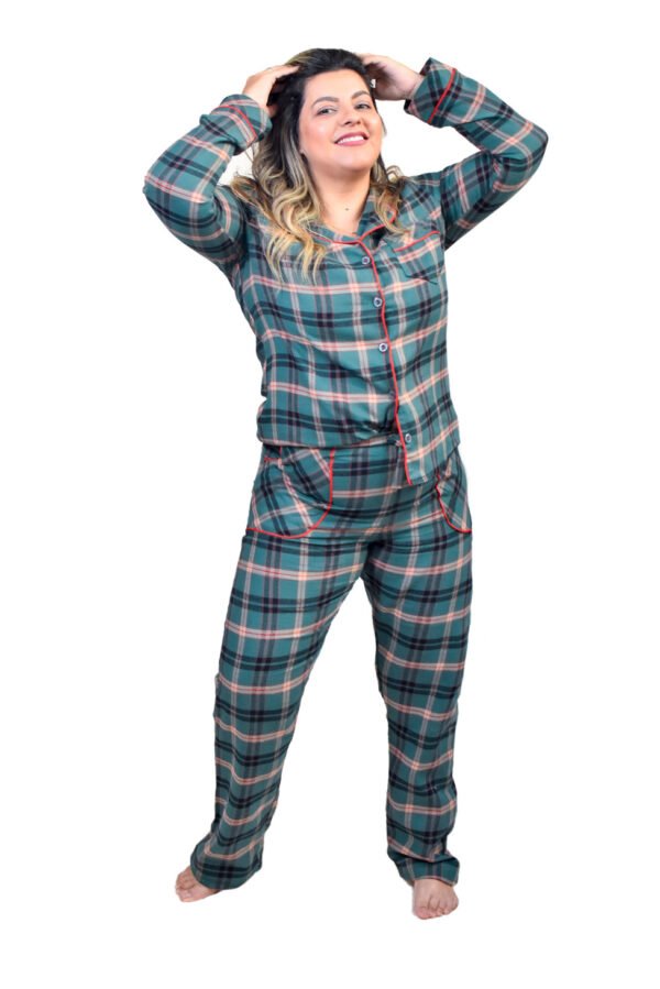 Pijama Feminino Bumabei  Americano Inverno Flanela - 2090