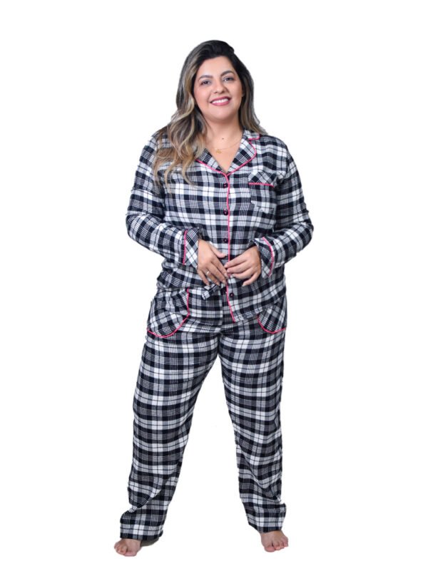 Pijama Feminino Bumabei  Americano Inverno Flanela - 2090 - Imagem 20