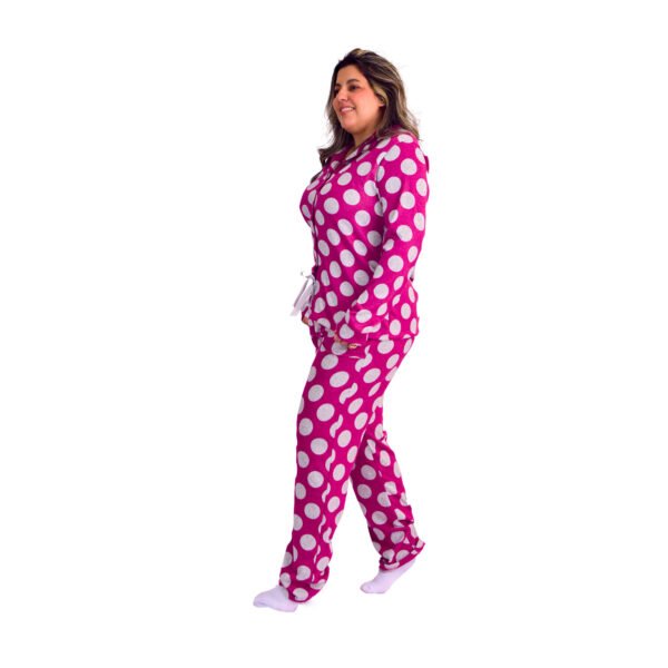 Pijama Feminino Inverno  Malha Tricô Bolas - 2061 - Imagem 10