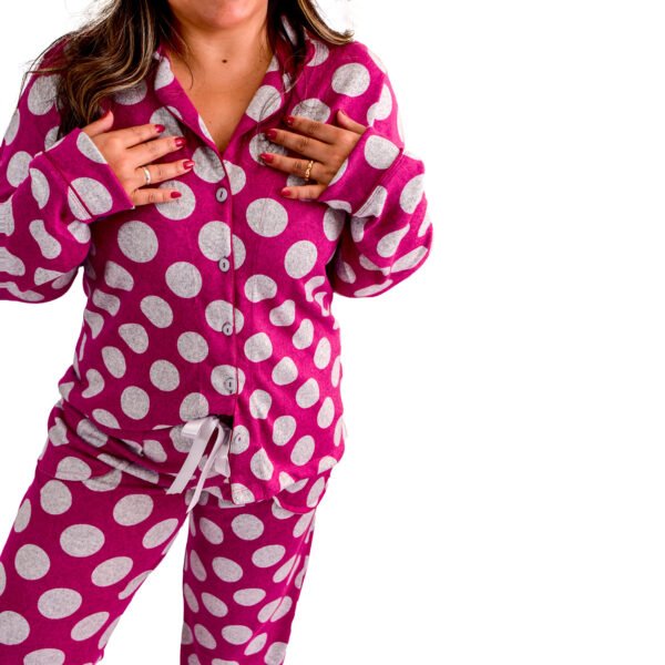 Pijama Feminino Inverno  Malha Tricô Bolas - 2061 - Imagem 11