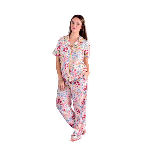Pijama Bumabei Americano Longo Viscose Floral - 2031 - Imagem 5
