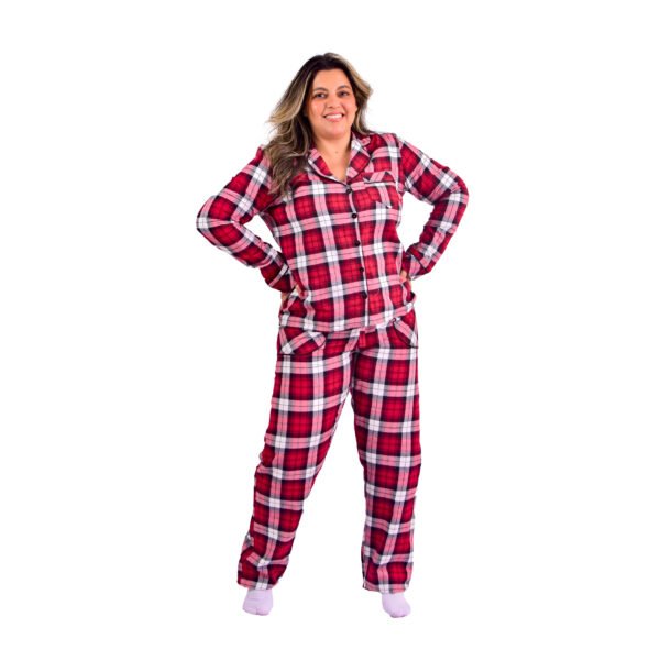 Pijama Feminino Bumabei  Americano Inverno Flanela - 2091 - Imagem 4