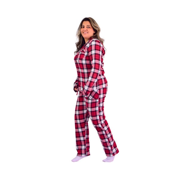 Pijama Feminino Bumabei  Americano Inverno Flanela - 2091 - Imagem 3