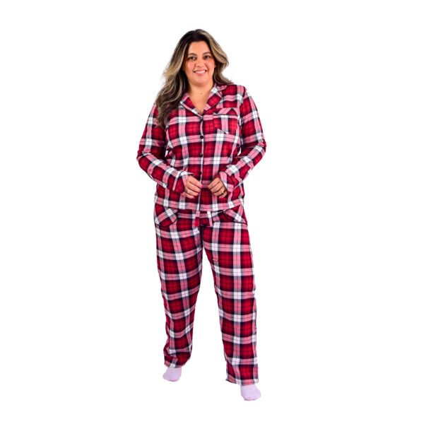 Pijama Feminino Bumabei  Americano Inverno Flanela - 2091 - Imagem 7