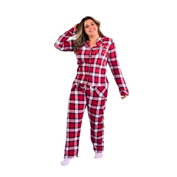 Pijama Feminino Bumabei  Americano Inverno Flanela - 2091 - Imagem 5