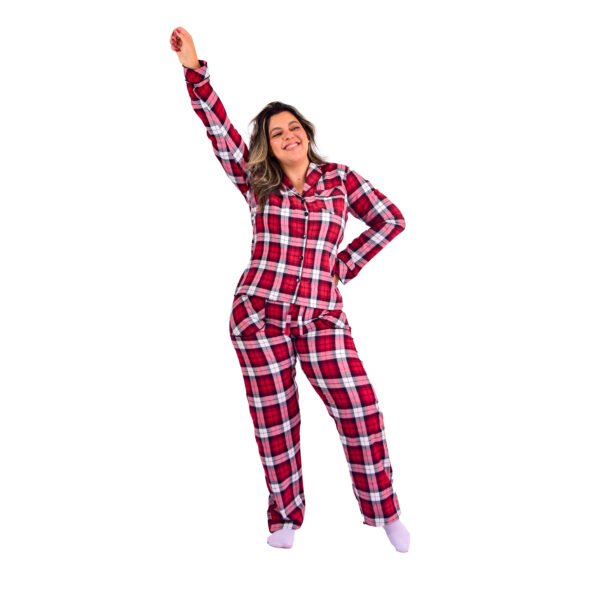 Pijama Feminino Bumabei  Americano Inverno Flanela - 2091