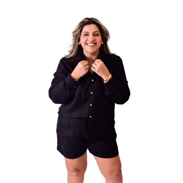 Camisa Feminina Manga Longa Alfaiataria em Linho - 30002 - Imagem 7