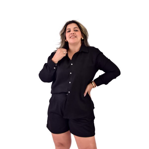 Camisa Feminina Manga Longa Alfaiataria em Linho - 30002 - Imagem 8