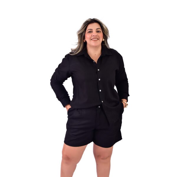 Camisa Feminina Manga Longa Alfaiataria em Linho - 30002 - Imagem 9