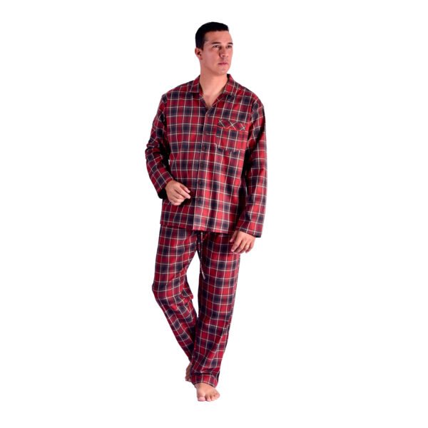 Pijama Americano Masculino  Longo Flanela - 2071 - Imagem 4
