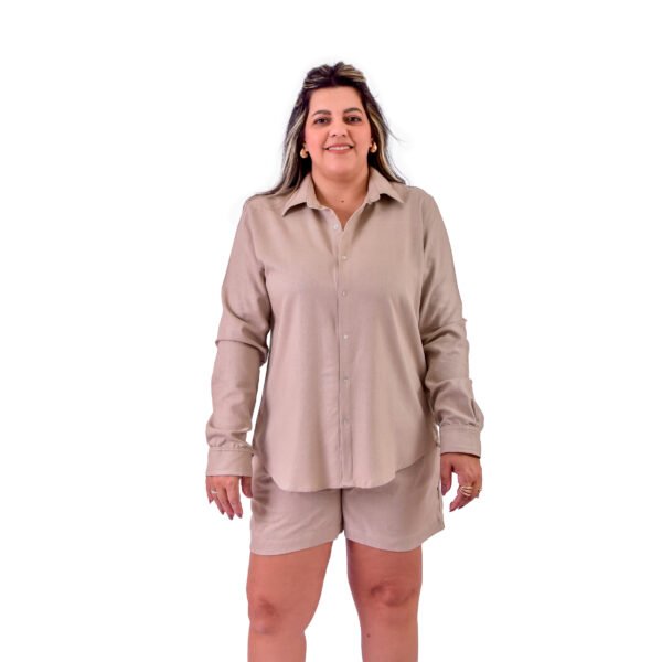 Camisa Feminina Manga Longa Alfaiataria em Linho - 30002 - Imagem 21